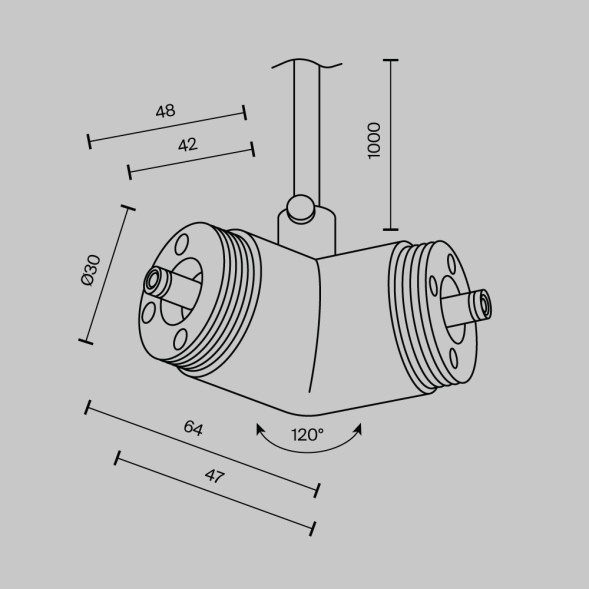 Комплектующие для систем освещения с токоведущими элементами Technical CA018LWC-P-B