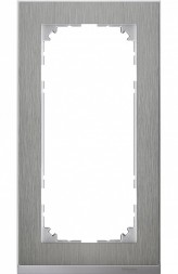 Рамка Merten M-Pure Decor без перегородки Нержавеющая сталь / Алюминий 2 поста MTN4025-3646
