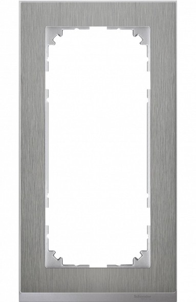 Рамка Merten M-Pure Decor без перегородки Нержавеющая сталь / Алюминий 2 поста MTN4025-3646