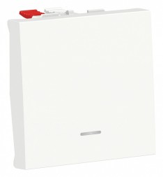 Переключатель Schneider Electric Unica Modular Белый 1-клавишный, с нейтралью, сх.6а, 2 модуля NU320318S