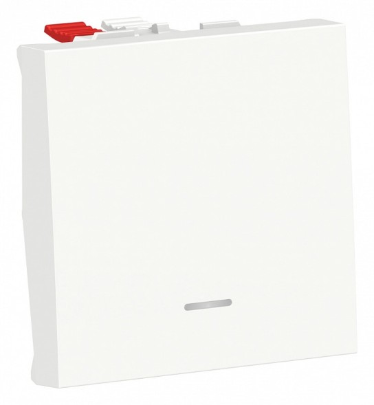 Переключатель Schneider Electric Unica Modular Белый 1-клавишный, с нейтралью, сх.6а, 2 модуля NU320318S