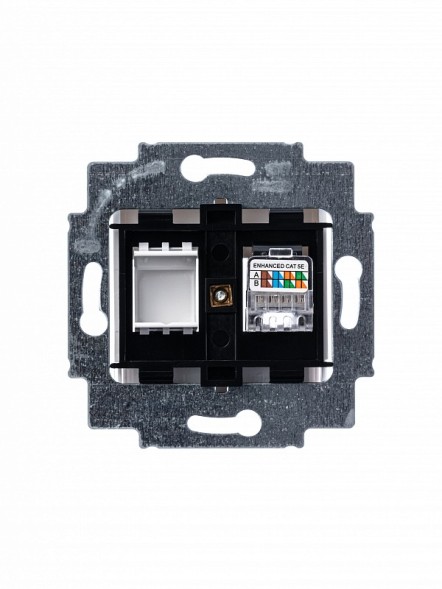 Розетка телефонная ABB Levit жемчуг RJ45 категория 5e и заглушка 2CHH295117A6068 5014H-A51017 68W