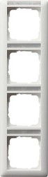 Рамка Gira Standard 55 Белый матовый с полем для надписи 4 поста вертикальная 111427