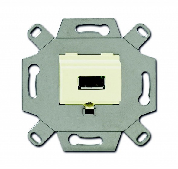 Механизм USB-розетки/разъёма ABB Busch-Jaeger USB-type A USB2.0 5 полюсов слоновая кость 2CKA000230A0418 0261/11-500