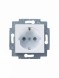 Розетка ABB Levit белый / ледяной с заземлением со шторками 16А 2CHH203457A6001 5520H-A03457 01W