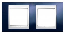 Рамка Schneider Electric Unica Хамелеон индиго / Белый 2 поста MGU6.004.842