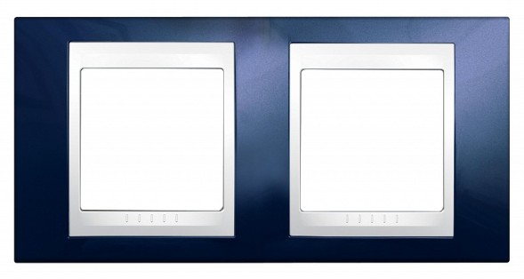 Рамка Schneider Electric Unica Хамелеон индиго / Белый 2 поста MGU6.004.842