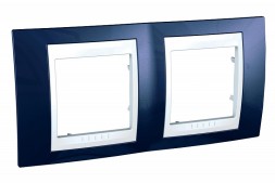 Рамка Schneider Electric Unica Хамелеон индиго / Белый 2 поста MGU6.004.842