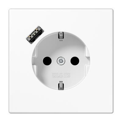 Розетка Jung LS серия белая SCHUKO® с USB-интерфейсом с 1 USB-портом типа A LS серия белая LS1520-18AWW