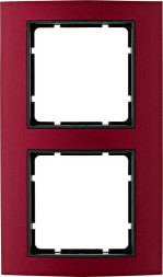 Рамка Berker B.3 Красный / Антрацит 2 поста вертикальная 10123012