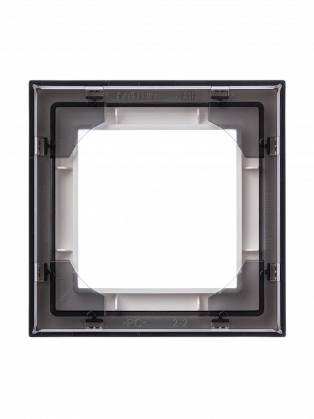 Рамка ABB Levit Белый / Дымчатый чёрный 1 пост 2CHH015010A6062 3901H-A05010 62W