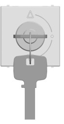 Механизм выключателя ABB Zenit альпийский белый с ключом на 3 положения с фиксацией двухмодульный 2CLA225310N1101 N2253.1 BL