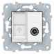 Розетка TV Schneider Electric Unica Studio Белый 1очная + комп. RJ45 кат.6 UTP, 1 Модуль NU547018