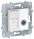 Розетка TV Schneider Electric Unica Studio Белый 1очная + комп. RJ45 кат.6 UTP, 1 Модуль NU547018