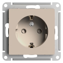 РОЗЕТКА с заземлением со шторками, 16А, механизм, быстрозажим. клем., ПЕСОЧНЫЙ Schneider Electric Art Gallery GAL001245S