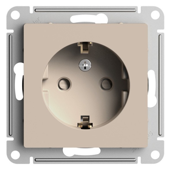 РОЗЕТКА с заземлением со шторками, 16А, механизм, быстрозажим. клем., ПЕСОЧНЫЙ Schneider Electric Art Gallery GAL001245S