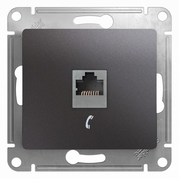 Розетка телефонная RJ11, механизм Schneider Electric Glossa Графит GSL001381T