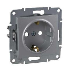 Розетка Schneider Electric Sedna алюминий с\з с\ш SDN3000160