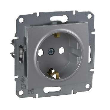 Розетка Schneider Electric Sedna алюминий с\з с\ш SDN3000160