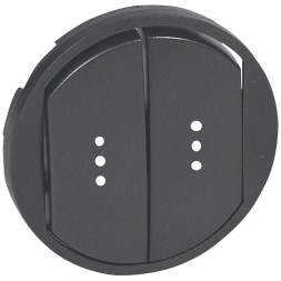 Накладка Legrand Celiane Графит выключателя 2-клавишного с подсв. 067904