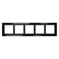 Рамка стеклянная VOLTUM S70 на 5 постов, (черный,стекло)