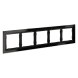 Рамка стеклянная VOLTUM S70 на 5 постов, (черный,стекло)