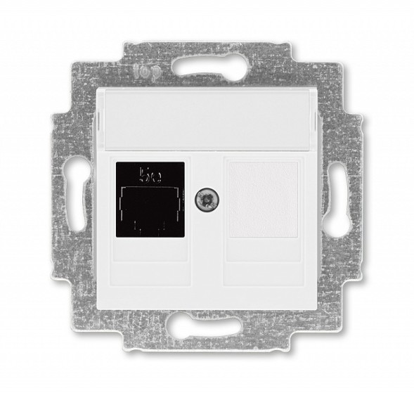 Розетка телефонная ABB Levit белый RJ45 категория 5e и заглушка 2CHH295117A6003 5014H-A51017 03W