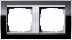 Рамка Gira Event Clear Черный / Алюминий 2 поста 0212736