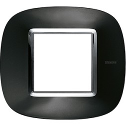 Рамка Bticino Axolute Овал Темный металлик 2-модульная HB4802XS