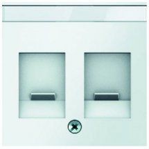 Центральная панель Berker R.1 Berker Q.1 полярная белизна с эффектом бархата, с заслонками от пыли и полем для надписи 11816089