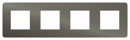 Рамка Schneider Electric Unica Studio Metal Никель / Антрацит 4 поста NU280853