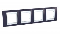 Рамка Schneider Electric Unica Хамелеон гранат / Белый 4 поста MGU6.008.872