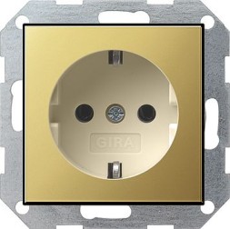 Розетка Gira Латунь с заземляющими контактами без &quot;лапок&quot; для крепления 0466614