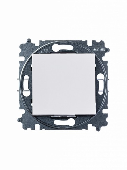 Переключатель ABB Levit белый / дымчатый чёрный перекрёстный одноклавишный 2CHH590745A6062 3559H-A07445 62W