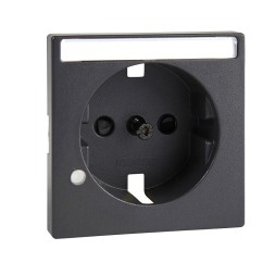 Центральная плата Merten M-серия антрацит с полем для надписи и модулем индикаторной лампы для розетки SCHUKO MTN2333-0414