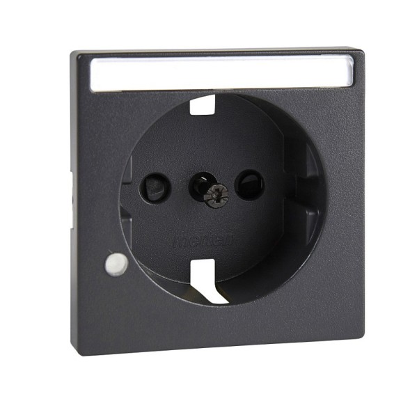 Центральная плата Merten M-серия антрацит с полем для надписи и модулем индикаторной лампы для розетки SCHUKO MTN2333-0414