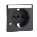 Центральная плата Merten M-серия антрацит с полем для надписи и модулем индикаторной лампы для розетки SCHUKO MTN2333-0414