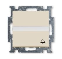 Механизм переключателя ABB Basic 55 слоновая кость одноклавишный 1-полюсной кнопки (нормально-открытый контакт) с N-клеммой с клавишей с полем для надписи с символом ЗВОНОК 2CKA001413A1087 2026 UCN/KL-92-507