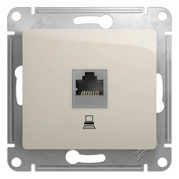 Розетка компьютерная RJ45 кат.5E, механизм Schneider Electric Glossa Молочный GSL000981K