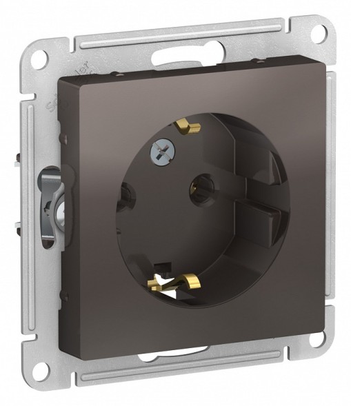 Розетка Schneider Electric Atlasdesign Мокко с заземлением, 16А, механизм ATN000643