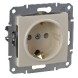 Розетка Schneider Electric Sedna бежевый с\з с\ш SDN3000147
