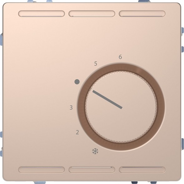 Терморегулятор Merten D-Life шампань с центр. пл. с перекл. конт.230В, MTN5762-6051