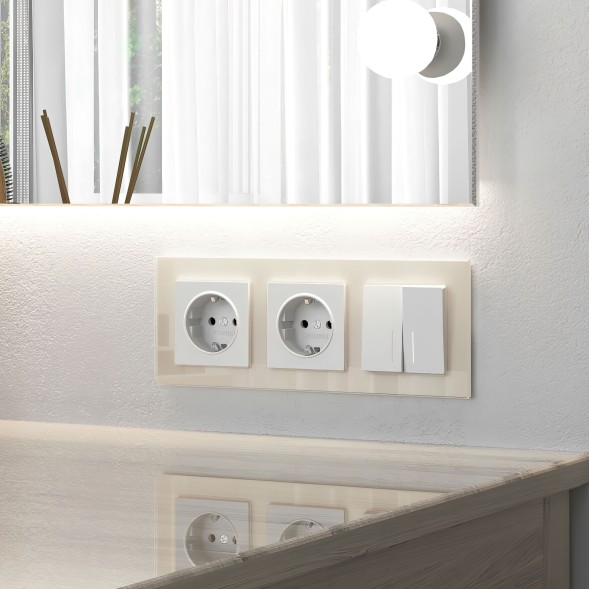 Розетка с заземлением и шторками (белый матовый) Werkel W1171161