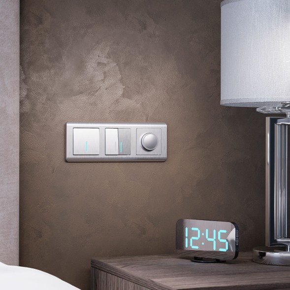 Рамка из поликарбоната на 3 поста Stream серебряный Werkel W0032106