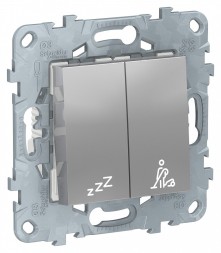 Выключатель Schneider Electric Unica Studio Алюминий кнопочный не беспокоить - убрать номер NU521730