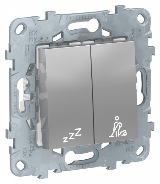 Выключатель Schneider Electric Unica Studio Алюминий кнопочный не беспокоить - убрать номер NU521730