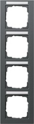 Рамка Gira E2 Антрацит 4-постовая вертикальная 111423