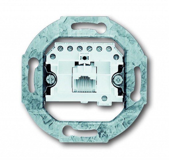 Механизм ABB Busch-Jaeger 1-постовой телефонной розетки 8 полюсов RJ 11/12; RJ45; ISDN категория 3 2CKA000230A0378 0213-507