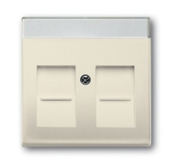 Плата центральная (накладка) ABB savanne/слоновая кость для коммуникационных розеток с суппортами 1810 1812 1814 1816 и 1818 с полем для надписи 1816 1818 2CKA001710A3158 1800-82