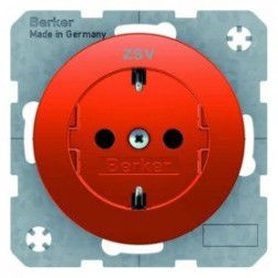 Штепсельная розетка Berker R.1 оранжевая с блеском SCHUKO с надписью &quot;ZSV&quot; 47432007